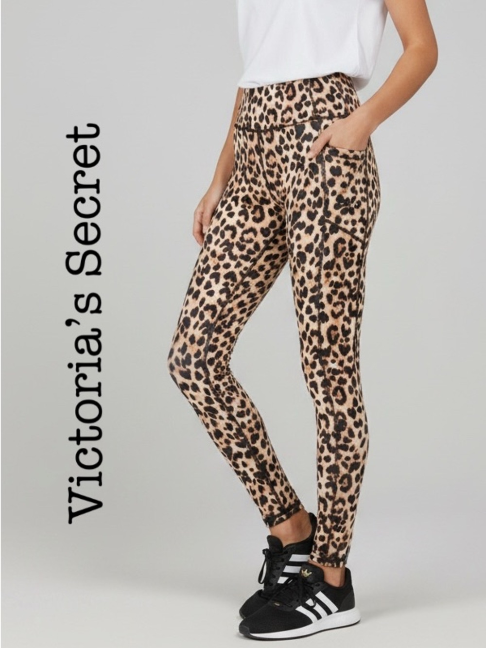 New Victoria's Secret Leopard Print High-Waist Pockets Leggings Size 8